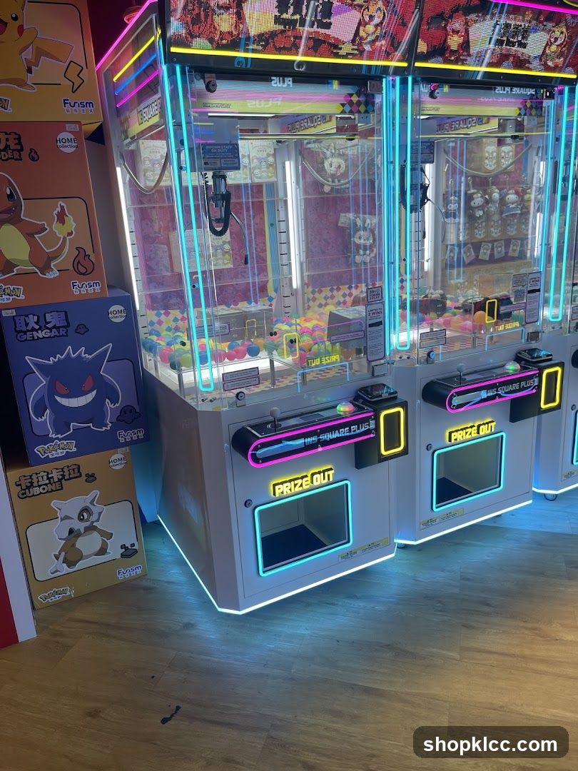 Arcade Game Machines with Pokémon Merchandise
