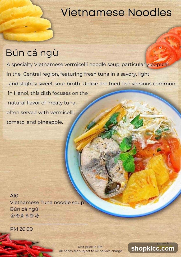 Vietnamese Noodles Menu Card