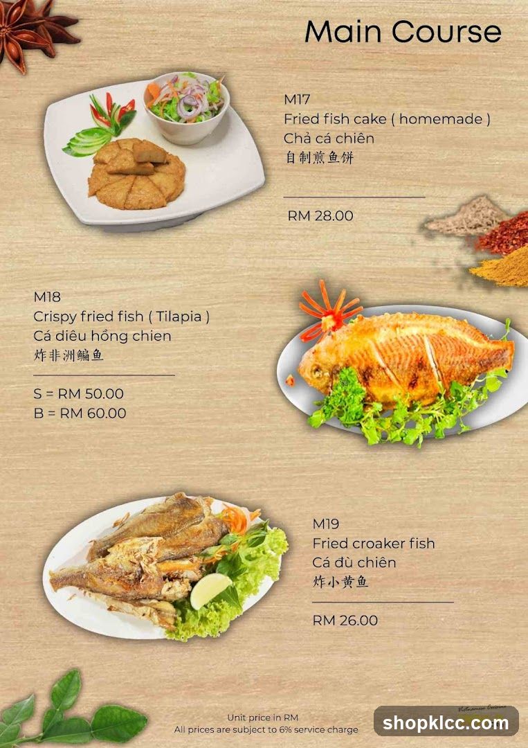 Main Course Menu