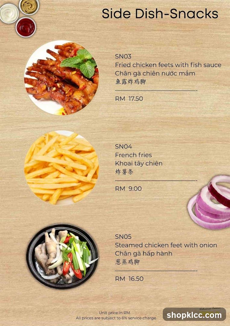 Side Dish-Snacks Menu
