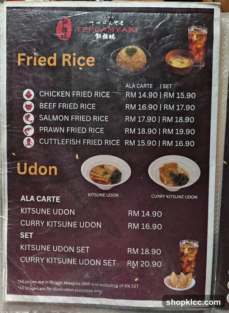 TEPPANYAKI Menu