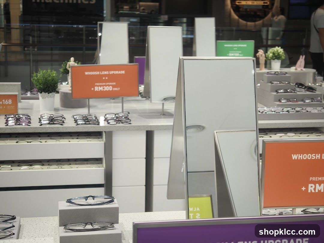 Eyewear display with promotional signs