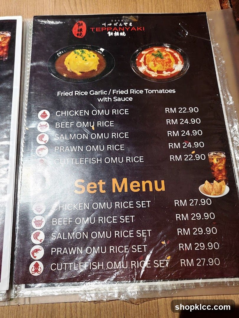 TEPPANYAKI Menu