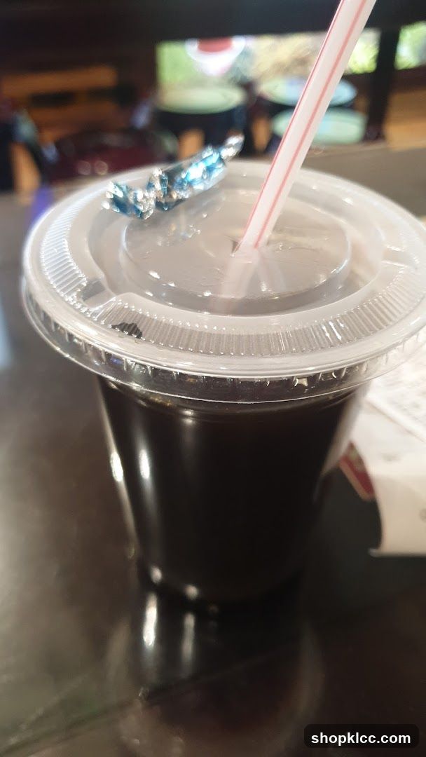 Iced Coffee with Candy Wrapper