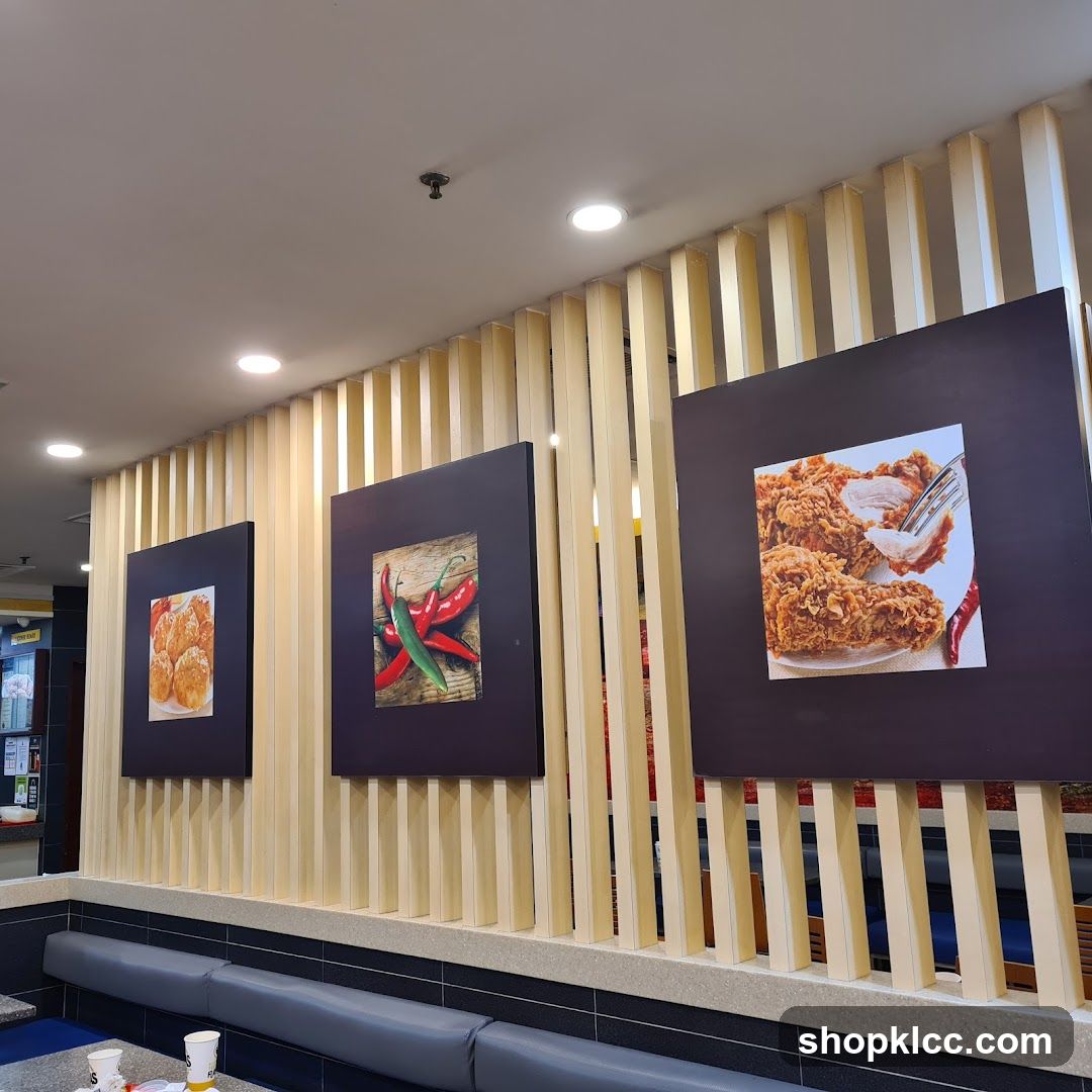 Restaurant Interior with Food and Chili Pepper Artwork