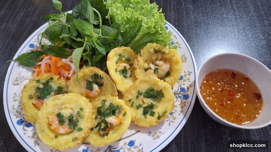 Fried Egg Cups with Shrimp and Herbs