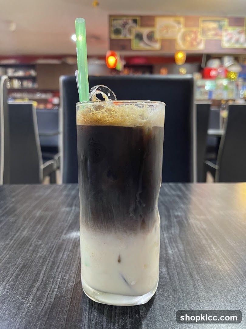 Iced Coffee in Restaurant Interior