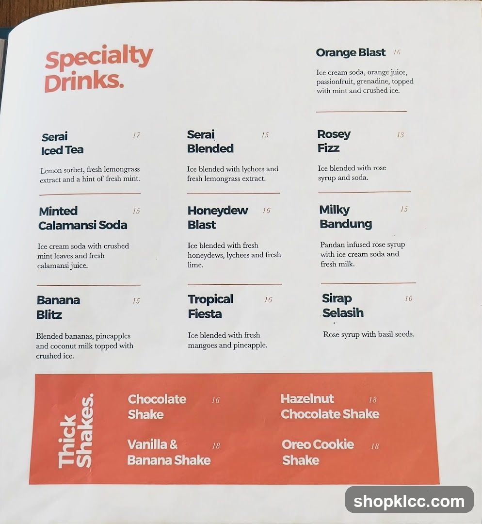 Specialty Drinks.