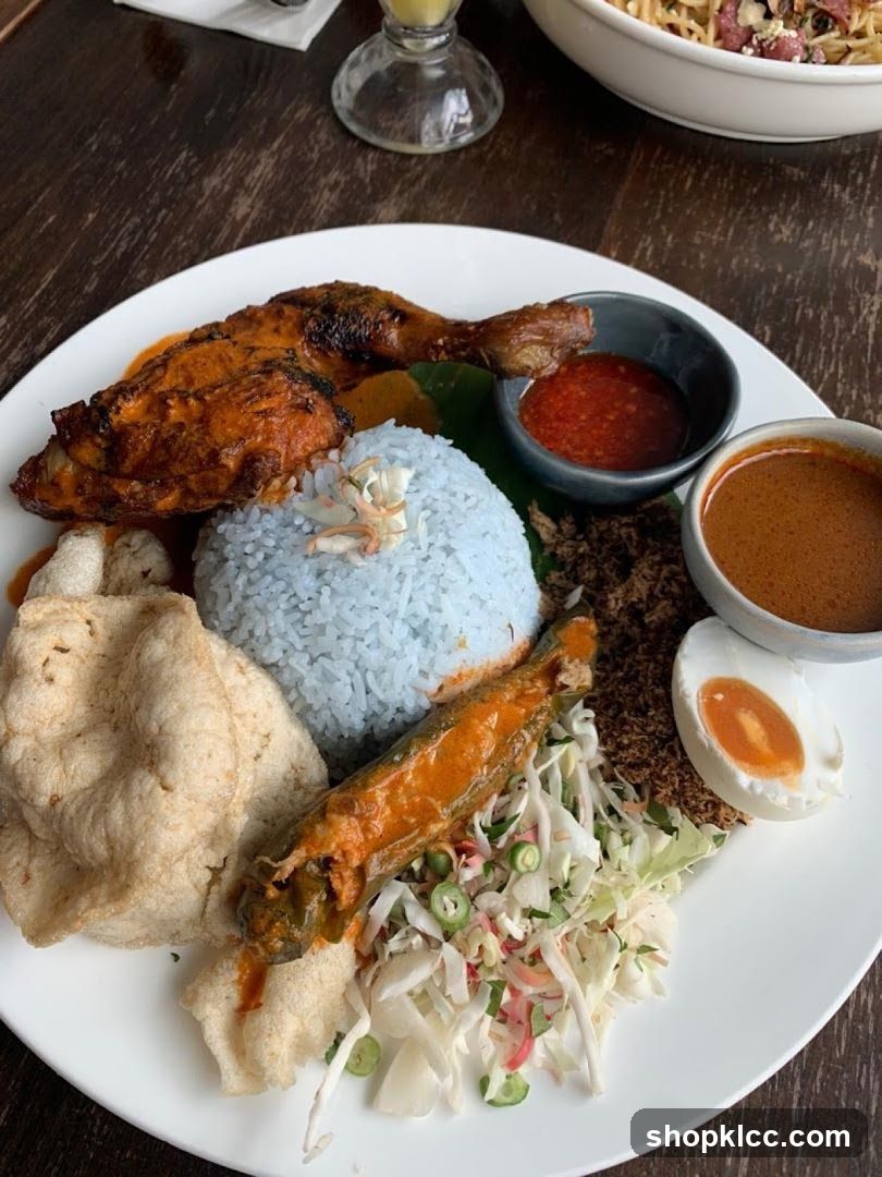 Nasi Kerabu with Grilled Chicken