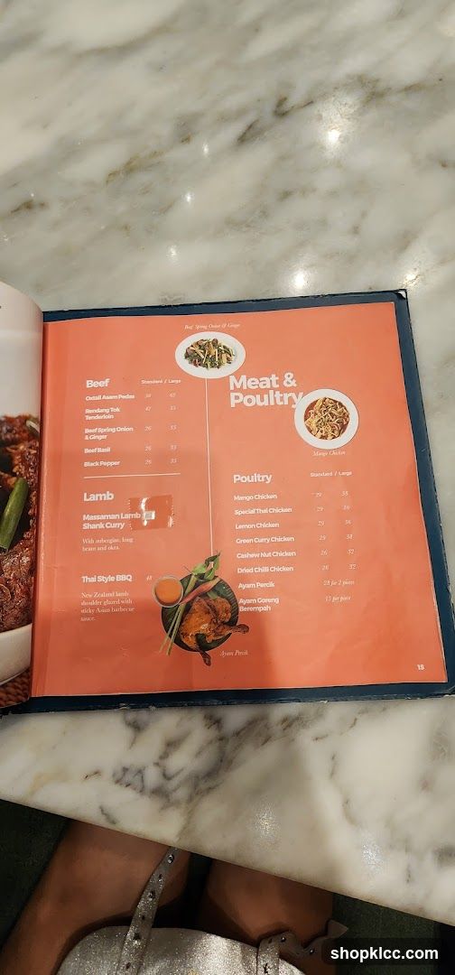 Meat & Poultry Menu