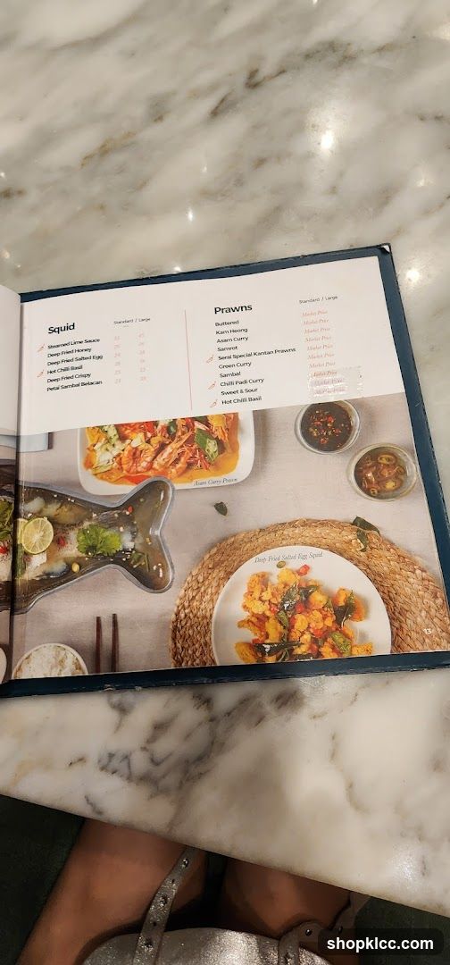 Squid and Prawns Menu