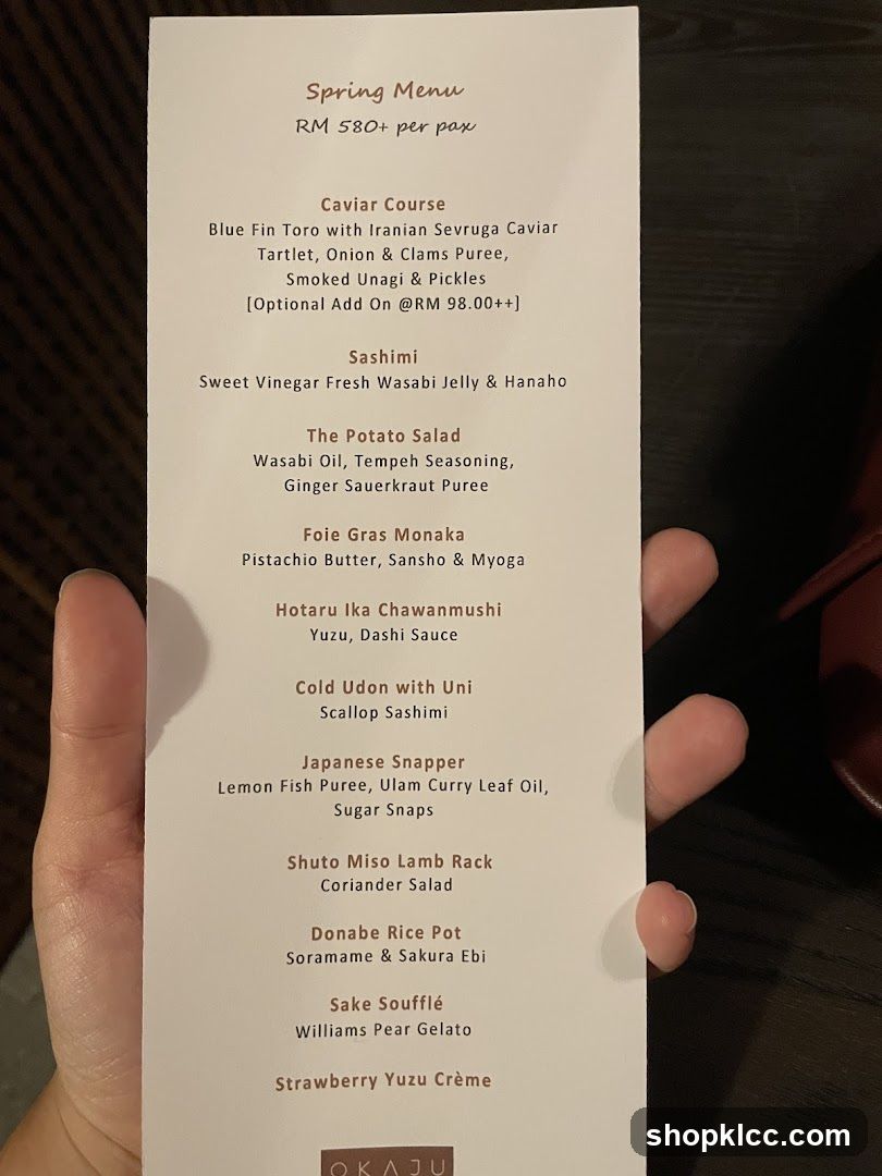 Spring Menu