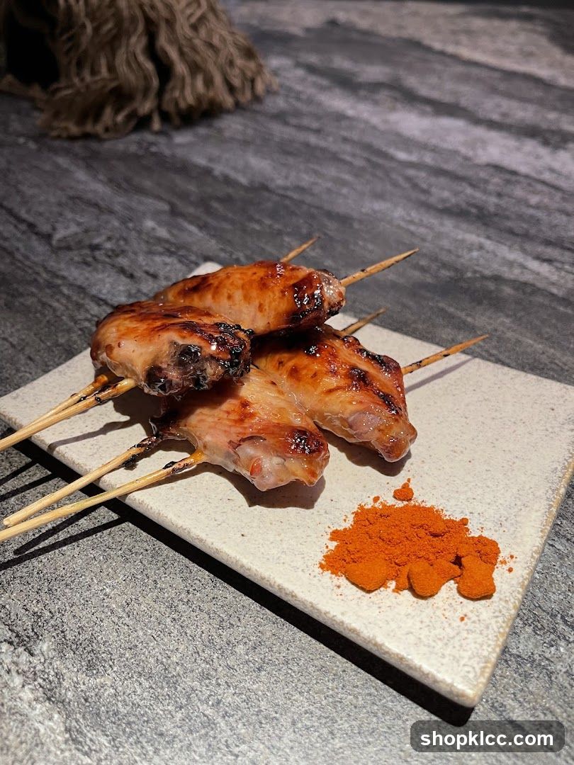 Grilled Chicken Wings on Skewers