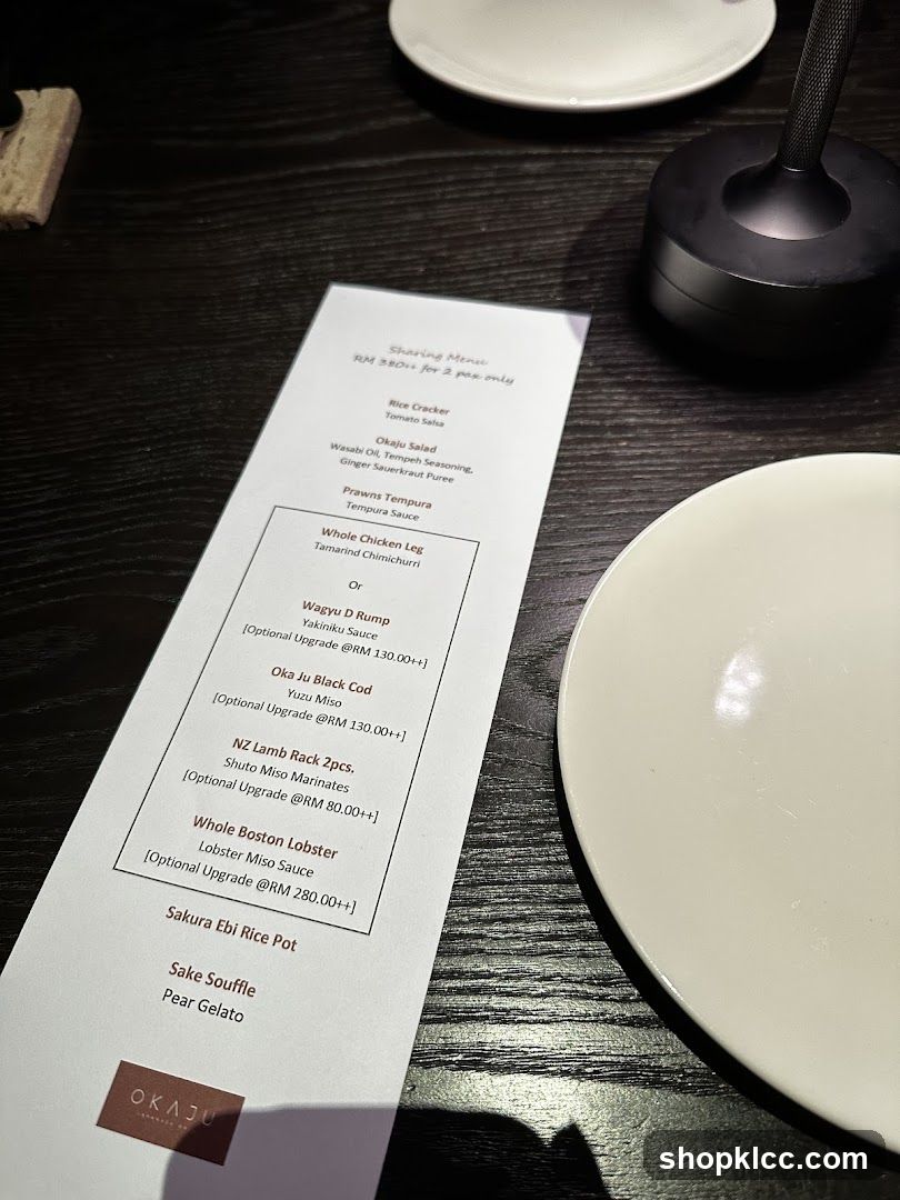 Sharing Menu - Okaju