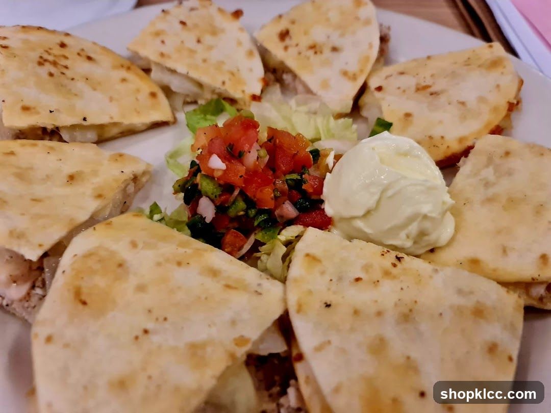 Quesadillas with Pico de Gallo and Sour Cream
