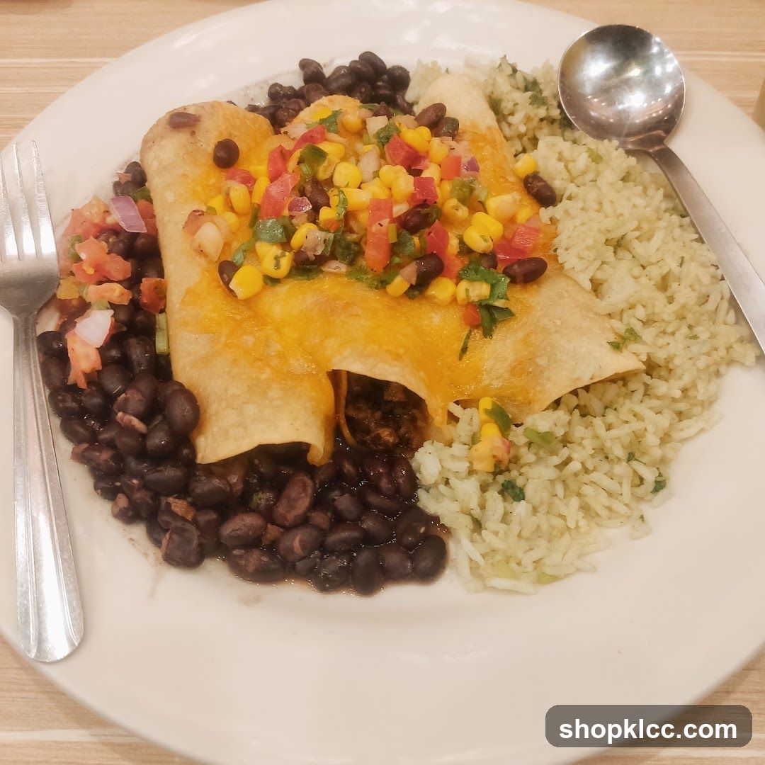 Enchiladas with Rice and Beans