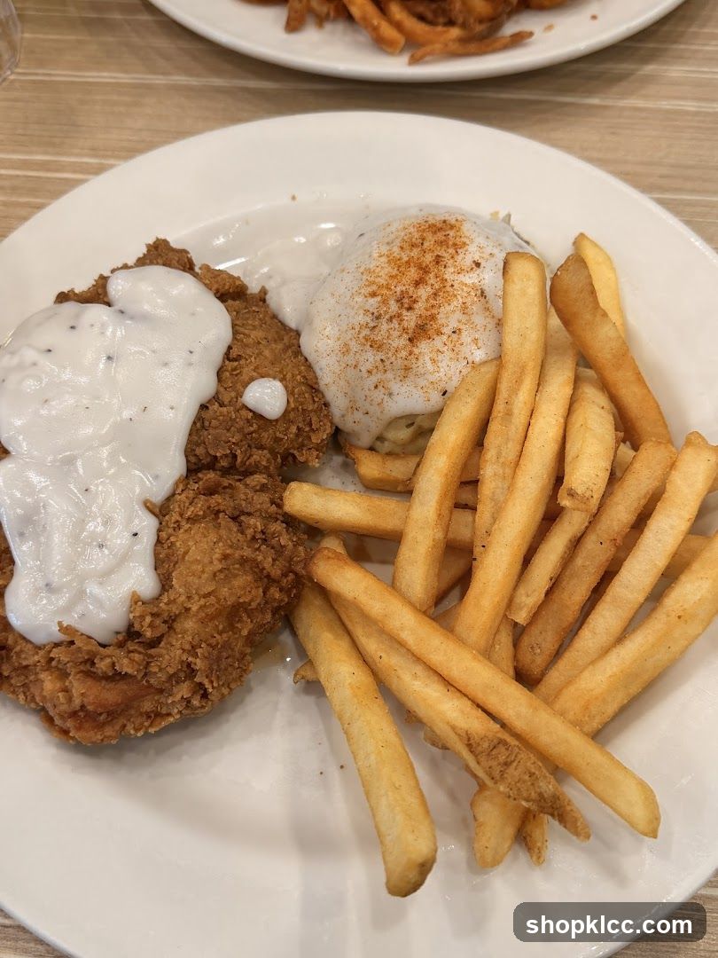 Chicken Fried Steak with Gravy and Fries