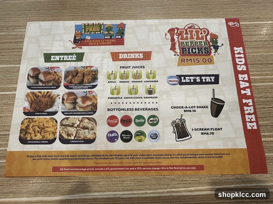 Chili's Kids Menu