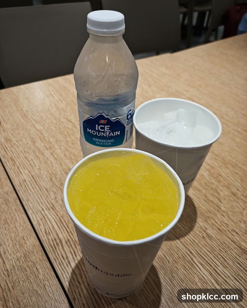 Drinks on a table