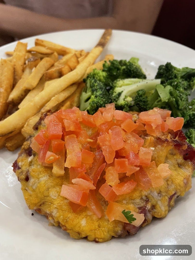 Cheeseburger Patty with Fries and Broccoli