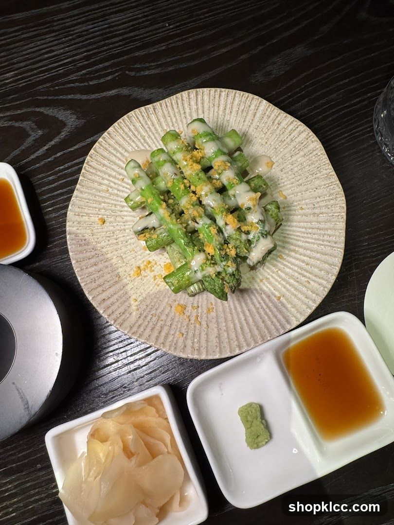 Asparagus Dish with Condiments