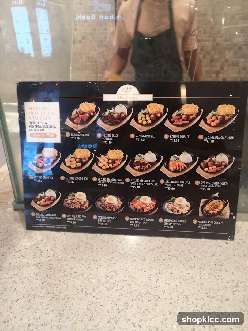 Sizzling Hot Plate Specials Menu