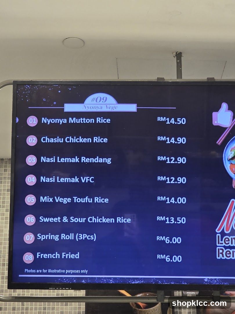 #09 Nyonya Vege Menu Board
