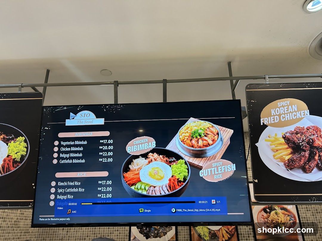 S1O The Seoul Menu Display