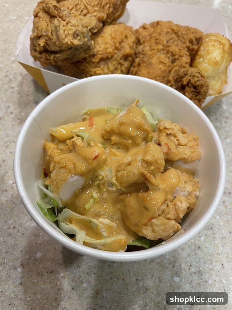 Fried Chicken and Salad