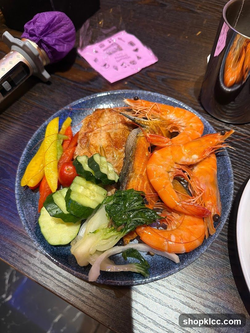 Shrimp and Fish Plate with Vegetables