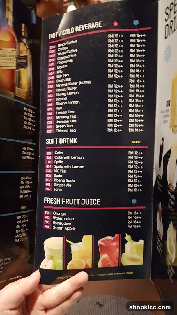 Hot/Cold Beverage Menu