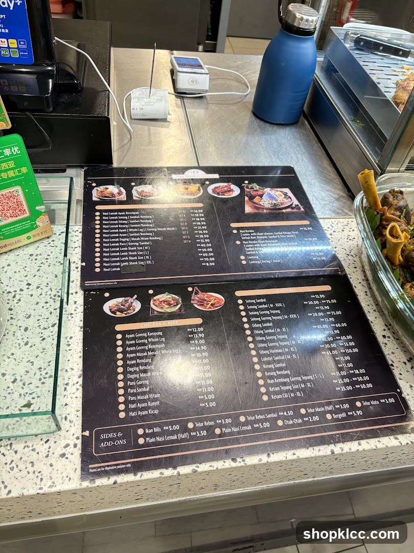 Restaurant Menu Display