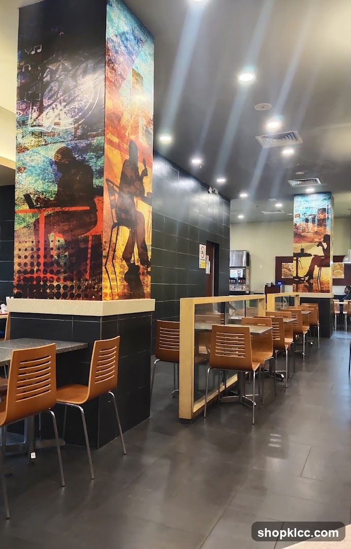 Restaurant Interior with Artistic Pillars