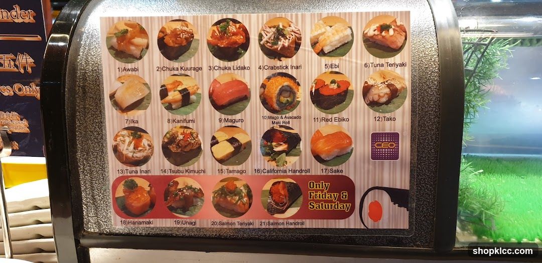 Sushi Menu Display