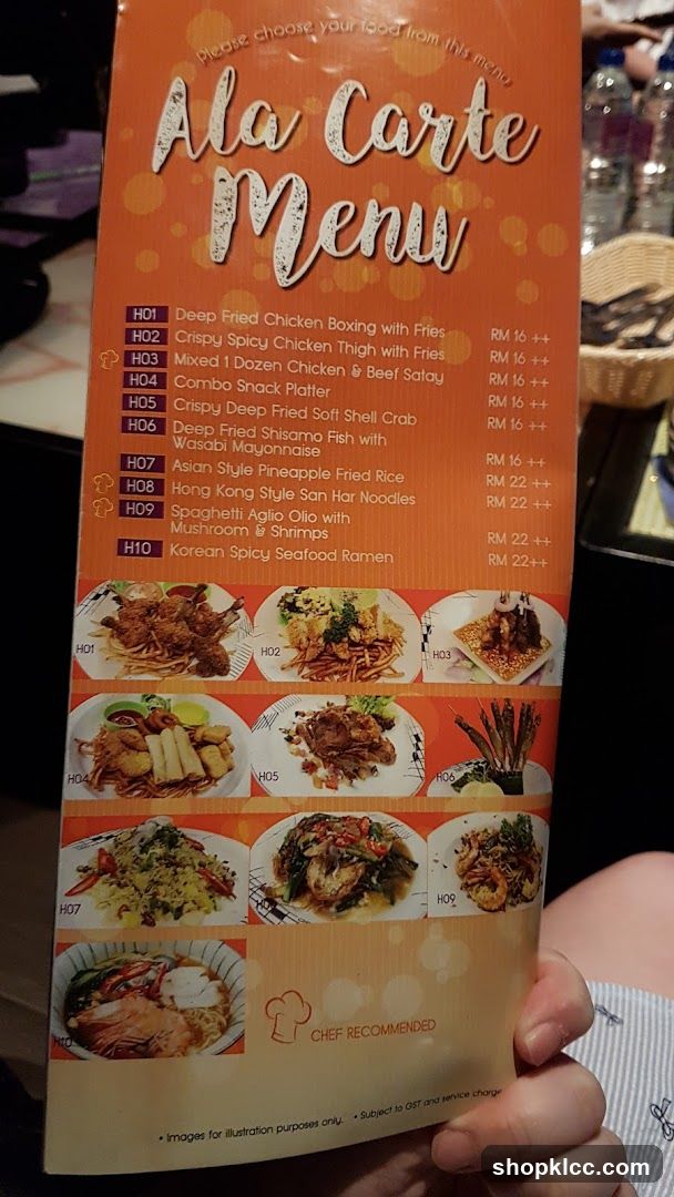 Ala Carte Menu