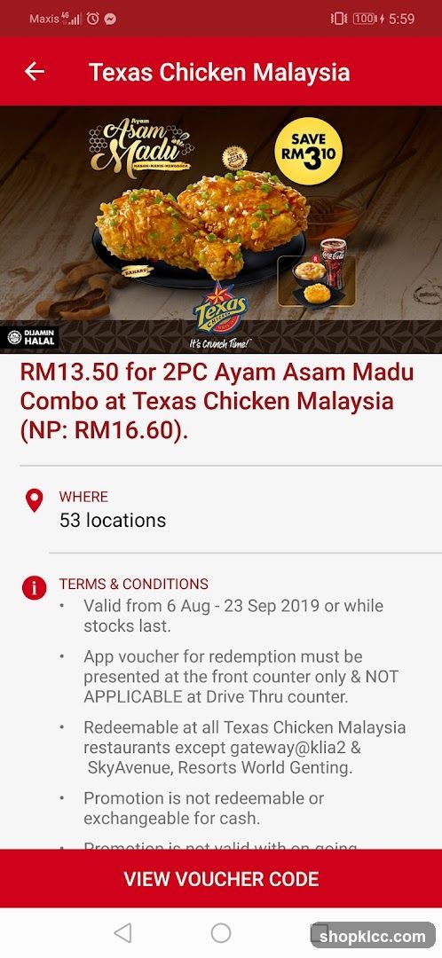 Texas Chicken Malaysia Promotion