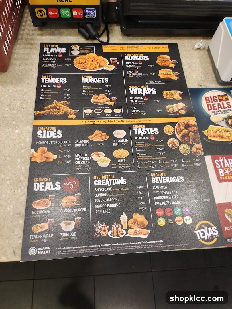 Texas Chicken Menu