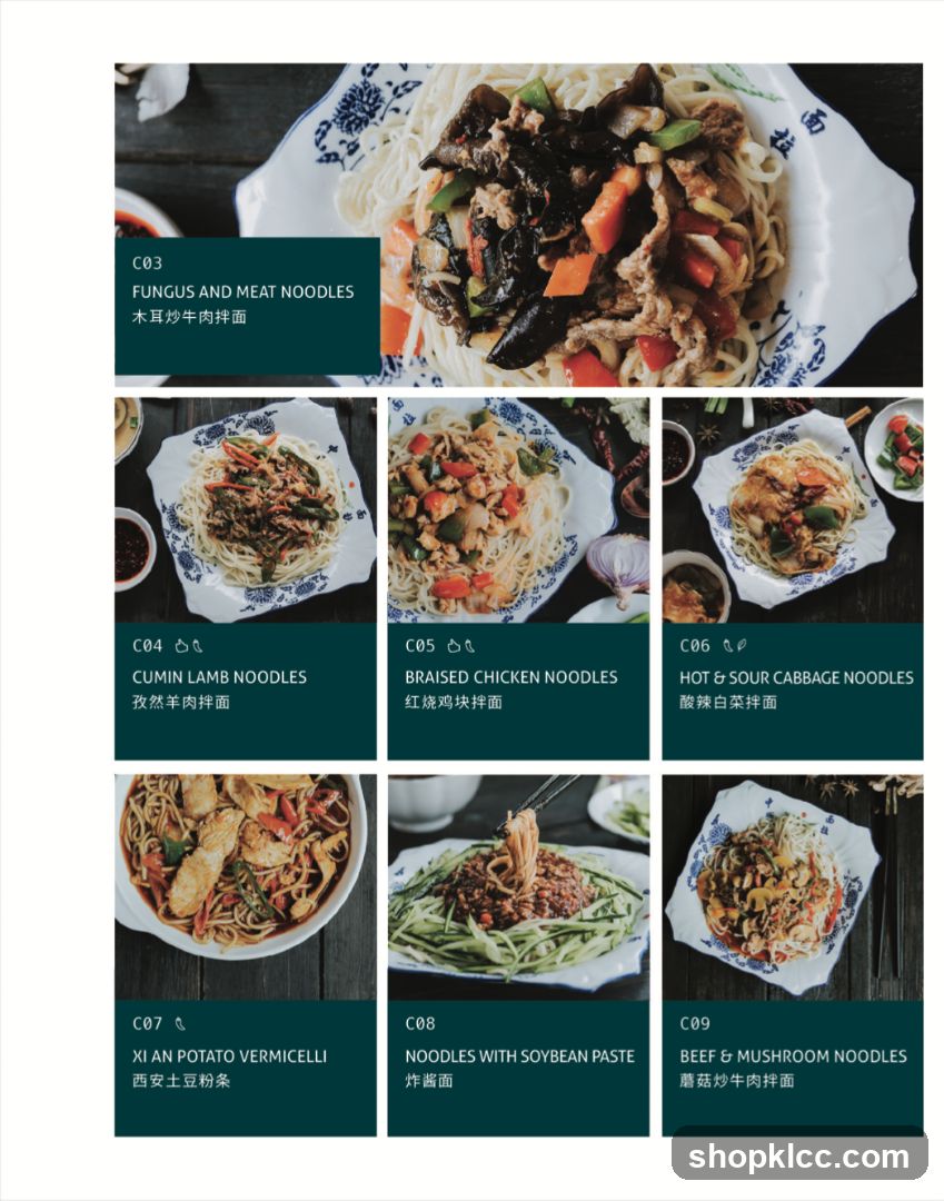 Noodle Menu