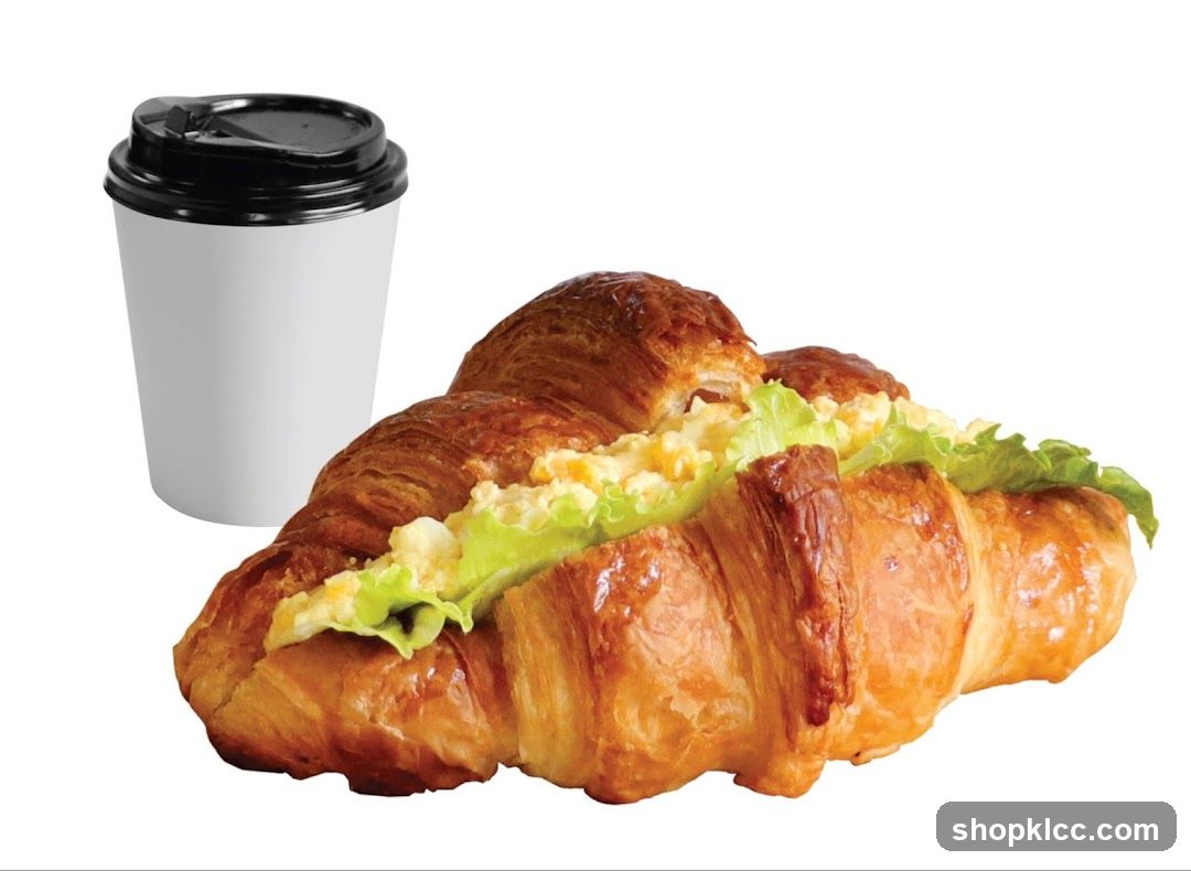 Croissant Sandwich and Coffee