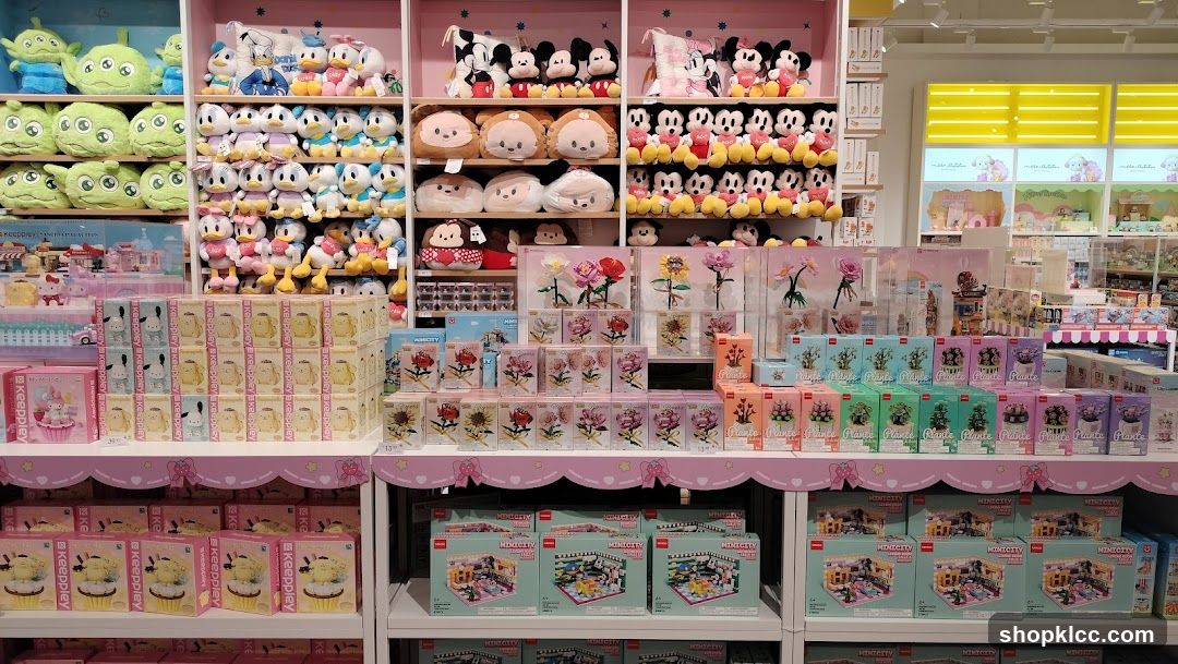 Store Display with Plush Toys and Building Sets