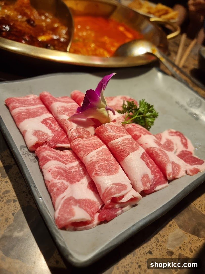 Raw Meat Slices with Hot Pot
