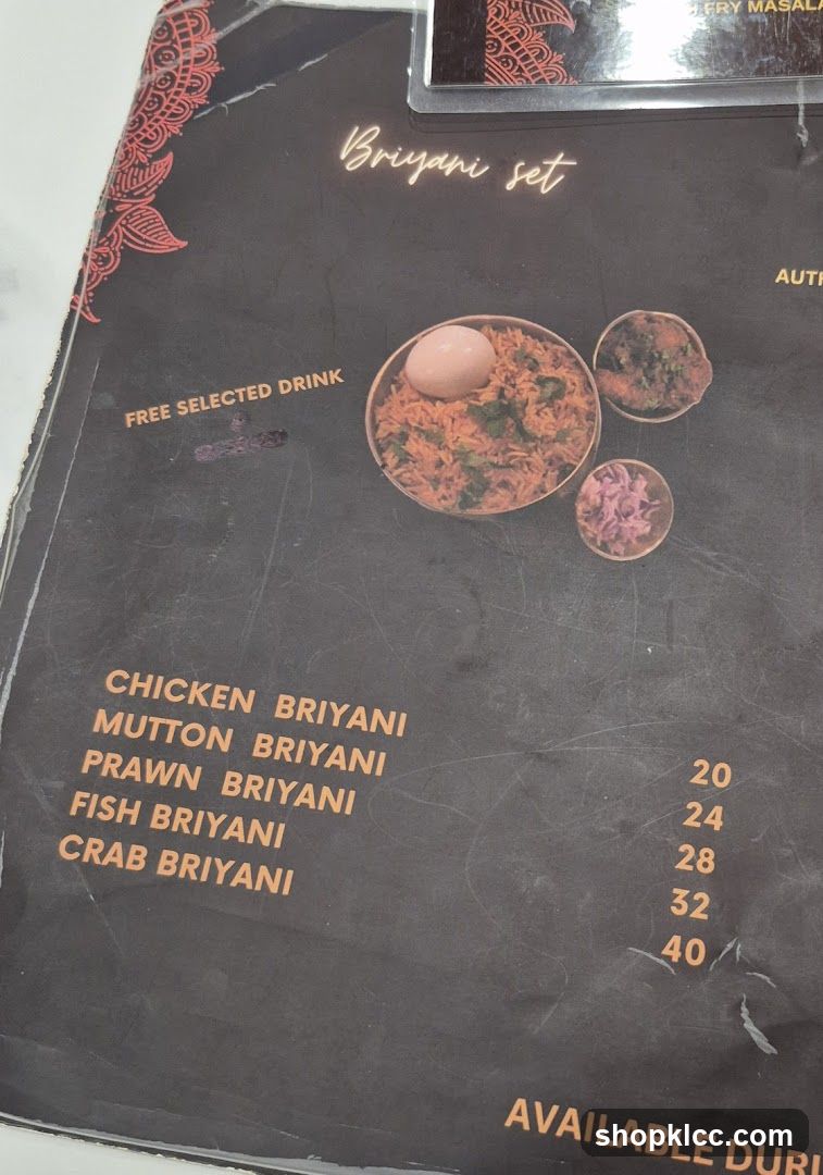 Briyani Set Menu