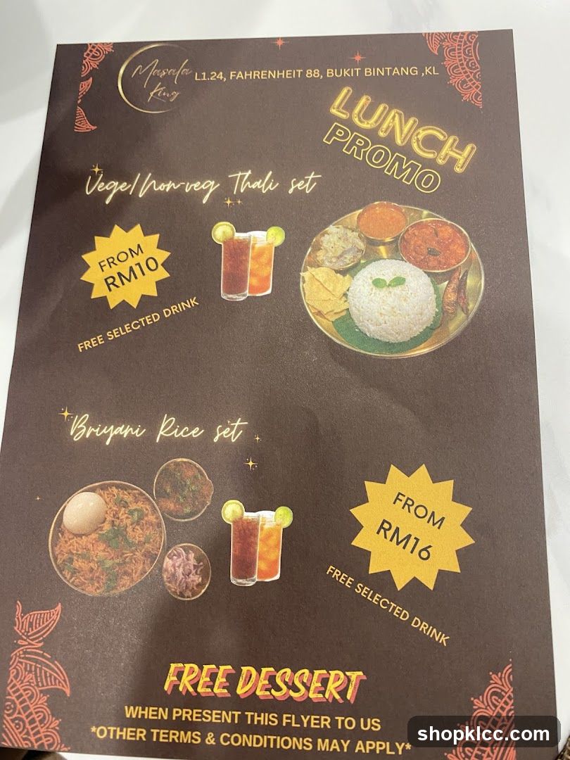 Maseela King Lunch Promo Flyer