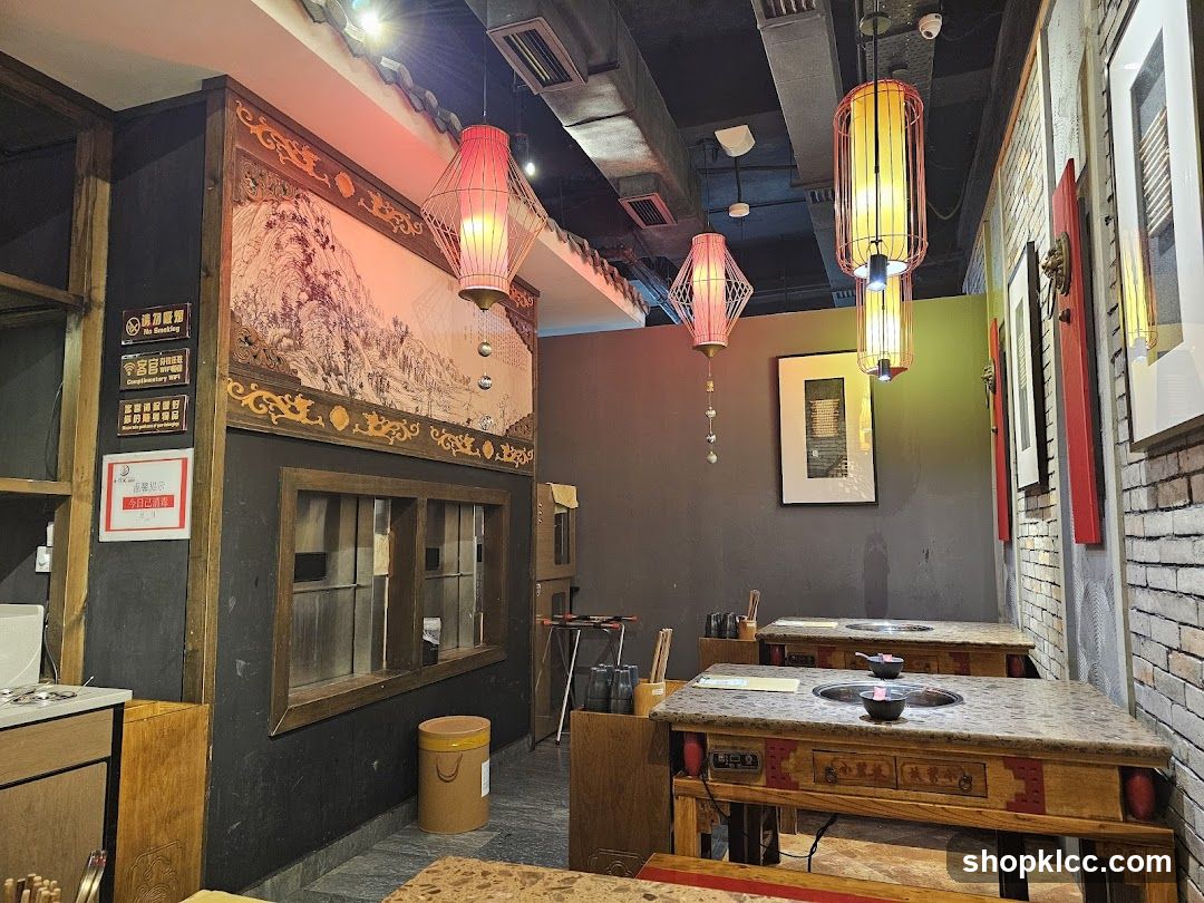 Interior of a Chinese-style restaurant