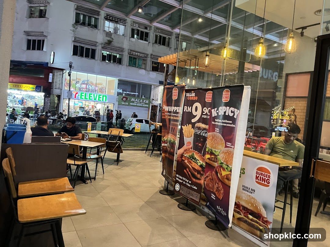 Burger King Interior View with Promotional Displays