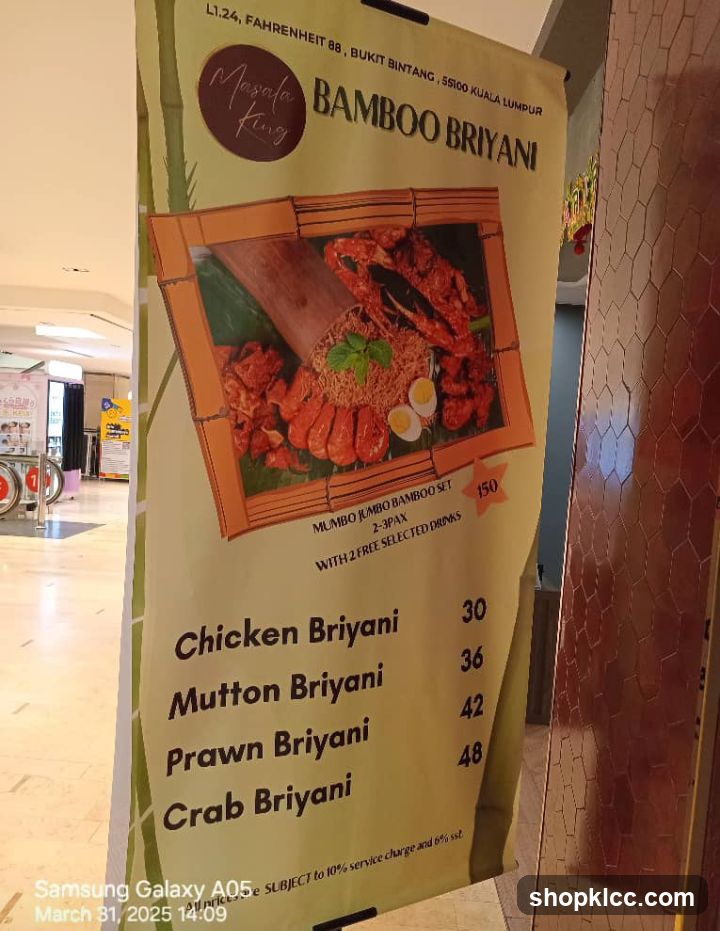 Bamboo Briyani Menu Stand