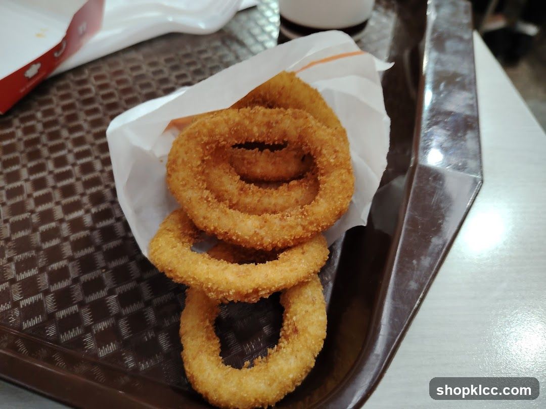 Fried Onion Rings on Tray