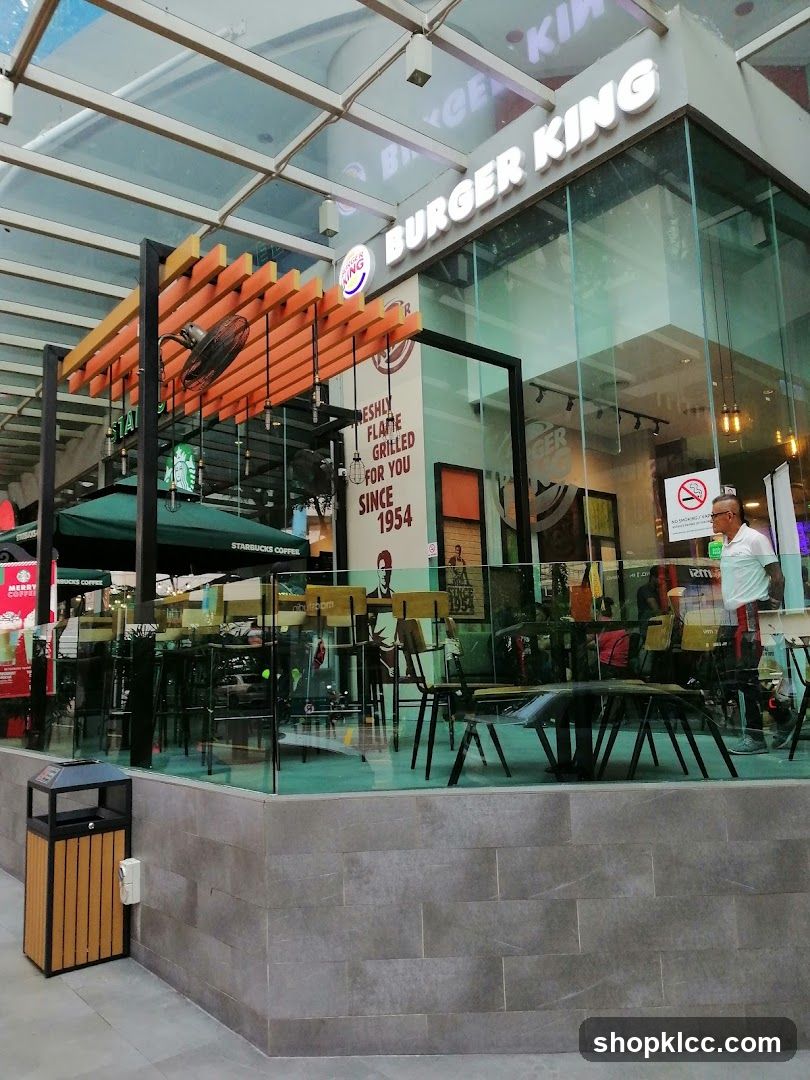 Burger King storefront in shopping mall