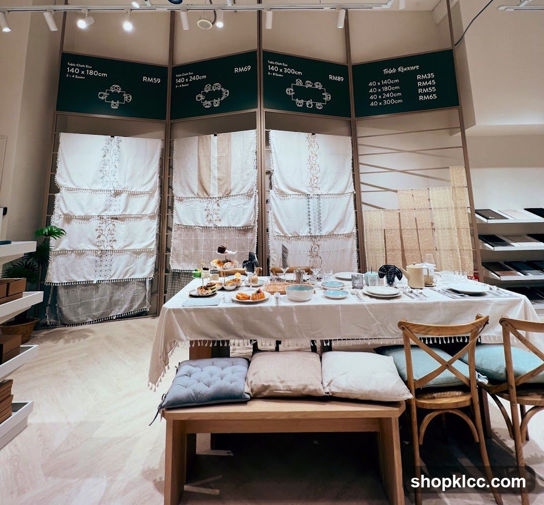 Tablecloths and Table Runners Display