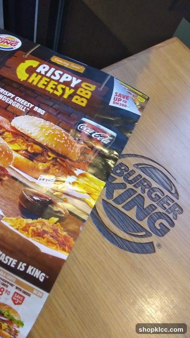 Burger King Menu and Table